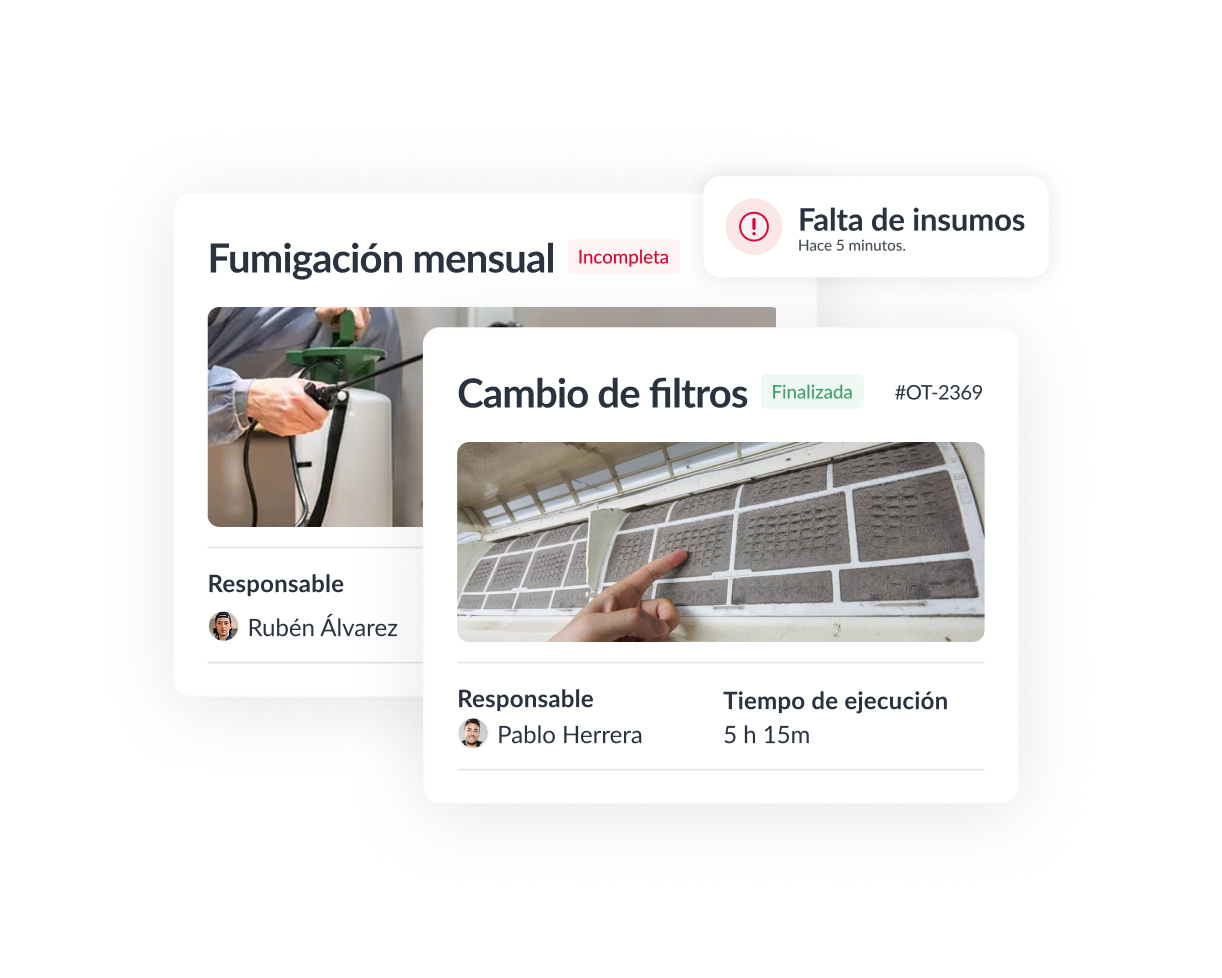 Tareas y checklists con evidencias desde app móvil