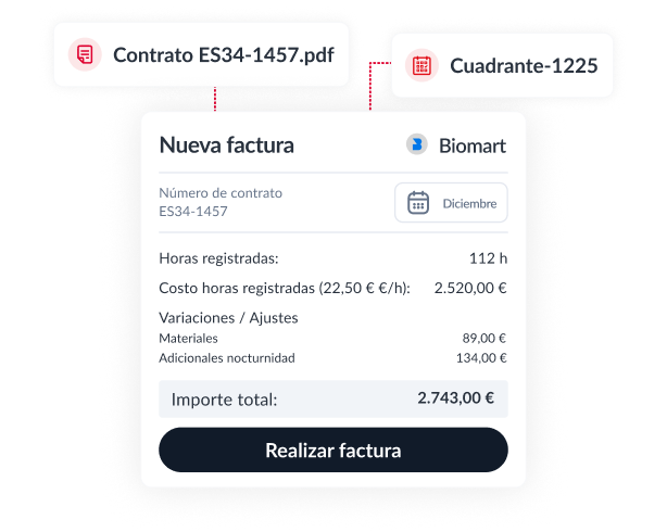Facturación automática según contrato